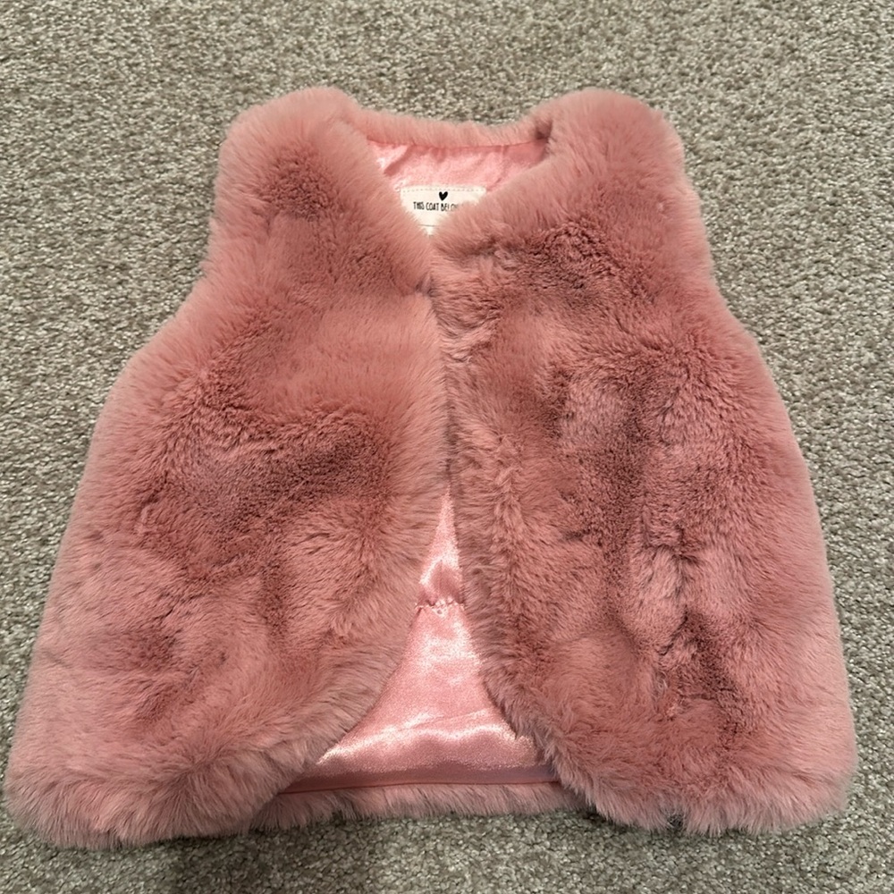 Pink faux fur gilet vest